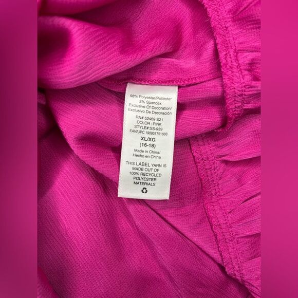 Scoop Hot Pink Blouson Midi Dress with Bow in Back sz XL - Picture 6 of 9